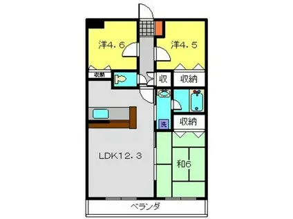 エスペラント・ハイツ・I(3LDK/1階)の間取り写真