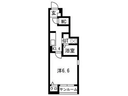 コハル・ファミリアII(1K/1階)の間取り写真