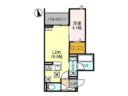 D-GLANZ宿郷(1LDK/1階)の間取り写真