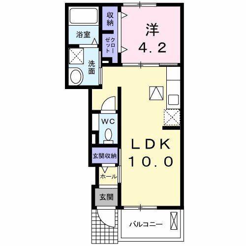 アビテ シュシュ(1LDK/1階)の間取り写真