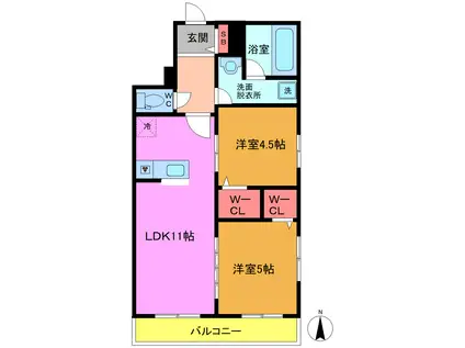 ヘーベルメゾン西葛西 E(2LDK/3階)の間取り写真