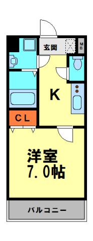 GROOVE川西多田(1K/7階)の間取り写真