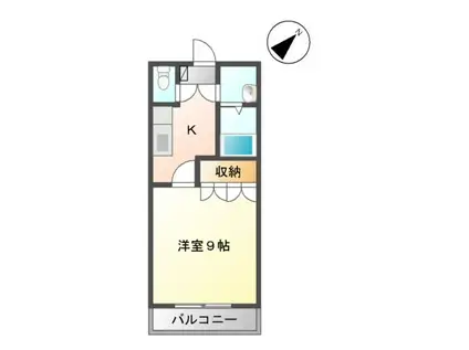 FOUR SEASON M(1K/1階)の間取り写真