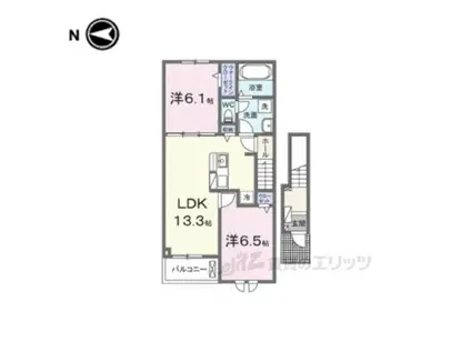 キング・ヒルズⅡ(2LDK/2階)の間取り写真