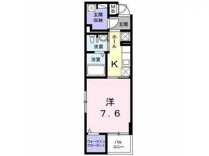 京王相模原線 京王堀之内駅 徒歩6分 4階建 築13年(1K/4階)の間取り写真