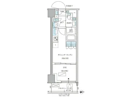 パークアクシス品川天王洲アイル(1DK/4階)の間取り写真