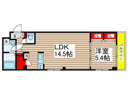 サンライズ幕張(1LDK/1階)の間取り写真