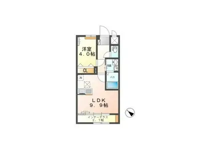 グラティテュード・K(1LDK/1階)の間取り写真