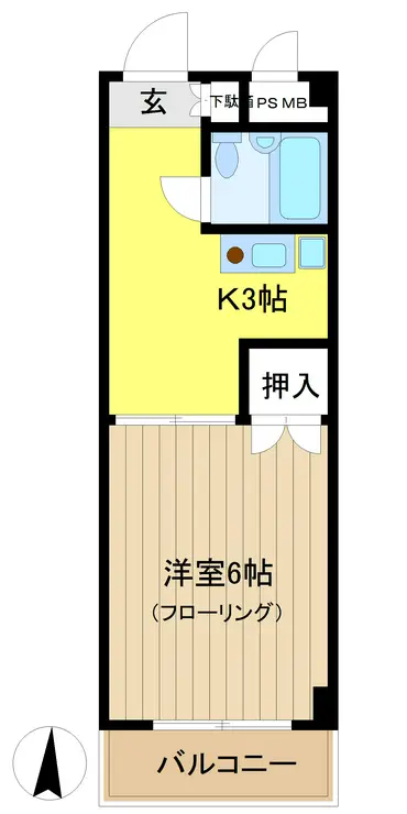 ヒルサイドケイユー 3階階 間取り