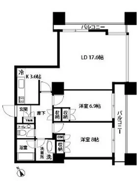 グランパークハイツ 27階階 間取り