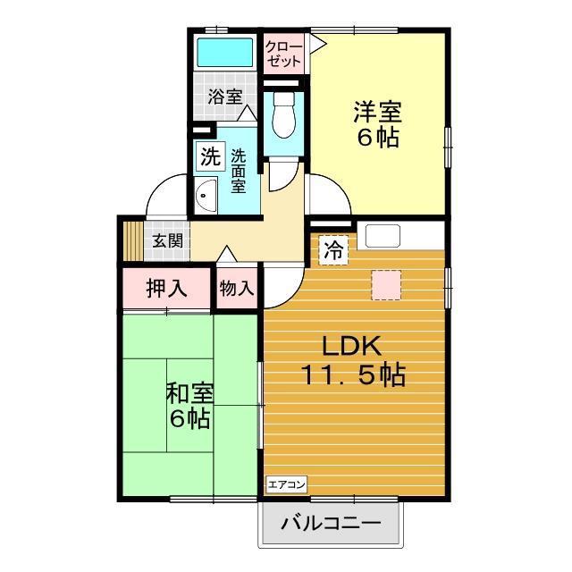 ルマフジワラドゥア(2LDK/1階)の間取り写真