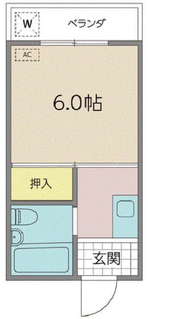 豊西コーポ(1K/1階)の間取り写真