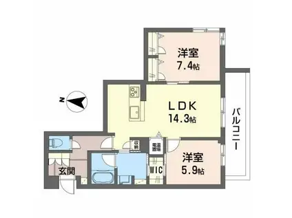 メゾン・メイ(2LDK/3階)の間取り写真