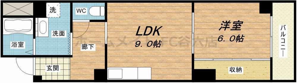 淺沼谷町マンション(1LDK/4階)の間取り写真