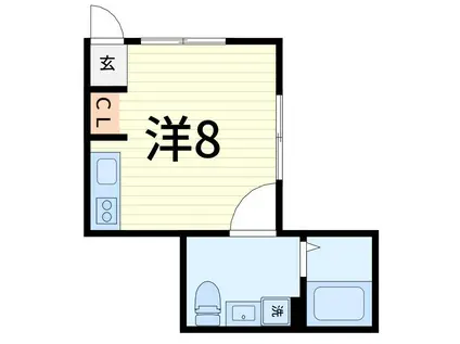 THE RIVER SIDE AOTO(ワンルーム/2階)の間取り写真