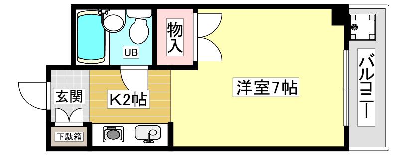 アイビーコートII(ワンルーム/3階)の間取り写真