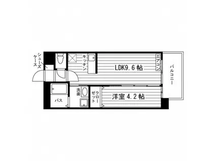 モン・ヴィラージュ医大南(1LDK/9階)の間取り写真