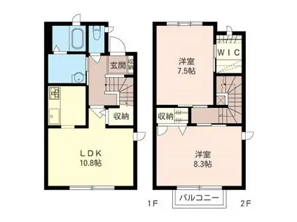 コモンZEN C(2LDK/1階)の間取り写真