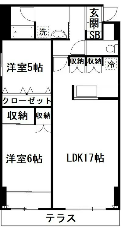 ガーデンクレス弐番館 1階階 間取り