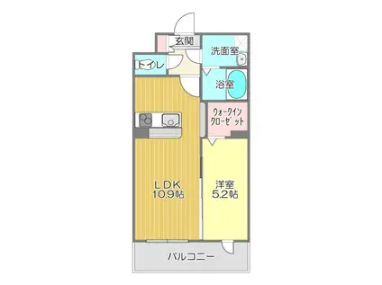 LEGRANDII(1LDK/4階)の間取り写真