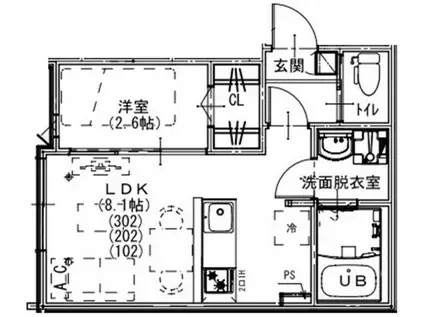 ルミナンス ひばりヶ丘(1LDK/2階)の間取り写真