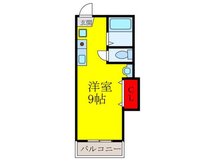 山仁クレハマンション(ワンルーム/2階)の間取り写真