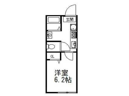 シャルロット幕張(1K/2階)の間取り写真