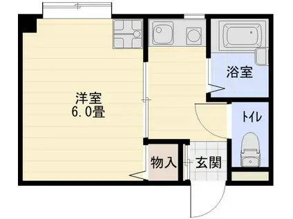 ECP高井田I(1K/4階)の間取り写真