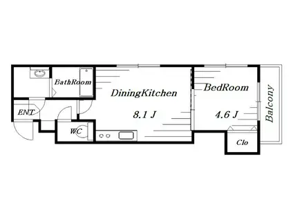 コネクトパークヒルズ神明町(1LDK/4階)の間取り写真