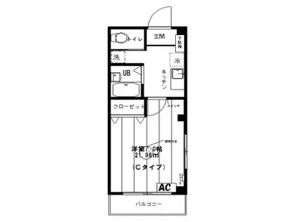 クラフト新都心マンション(1K/3階)の間取り写真