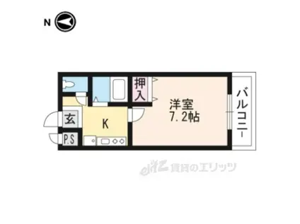 LAGRACEUN(1K/4階)の間取り写真