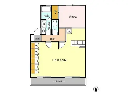 メゾン小柳(1LDK/2階)の間取り写真