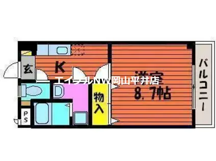 ラ・アージュ(1K/1階)の間取り写真