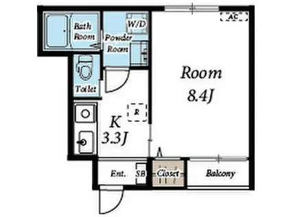 サンライズ宮町(1K/1階)の間取り写真