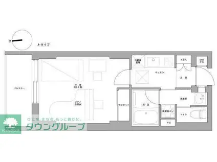 ミュージション西台(1K/2階)の間取り写真