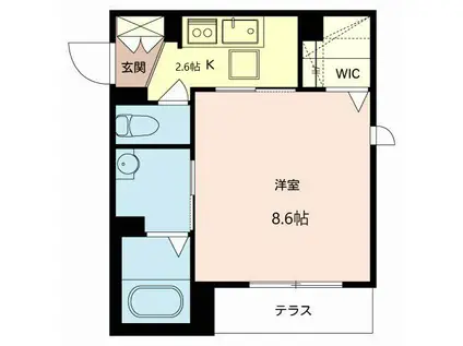 JEREMIAH(1K/1階)の間取り写真