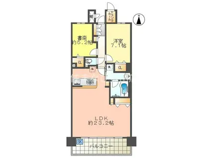 タワー・ザ・トヨタ(1SLDK/13階)の間取り写真