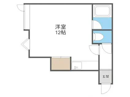 ROYAL HEIGHTS南5条(1K/2階)の間取り写真