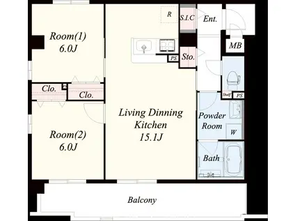 ココパーチェ新金岡(2LDK/2階)の間取り写真