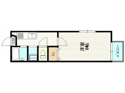 シャトレフォーラム(1K/2階)の間取り写真