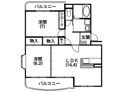 エスペランサ(2LDK/3階)の間取り写真