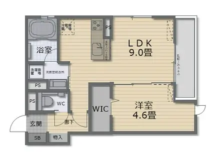 グリーンベリーフィールズ(1LDK/2階)の間取り写真