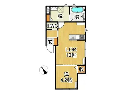 メゾン華(1LDK/2階)の間取り写真