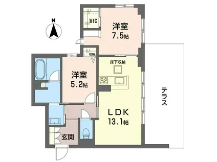  シュプリーム(2LDK/1階)の間取り写真