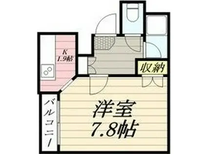 PLAZA IN 東札幌II(1K/1階)の間取り写真