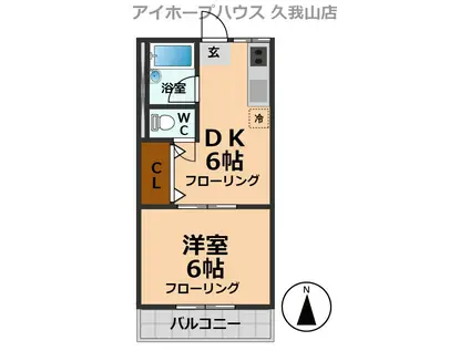 テラパレス(1DK/1階)の間取り写真