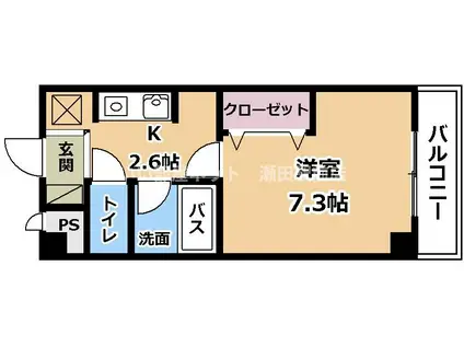 ひまわり壱番館(1K/3階)の間取り写真