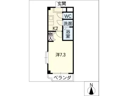 シンビリア亀島(1K/4階)の間取り写真