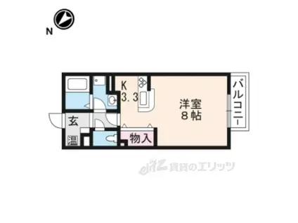 ハイツエイトI(ワンルーム/1階)の間取り写真