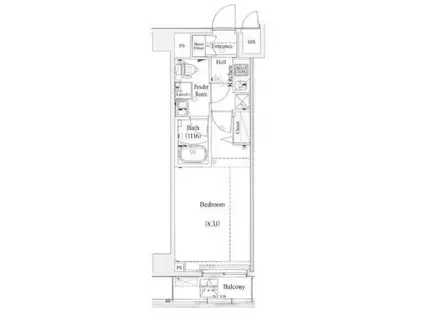 ハイズサリーレ用賀(1K/2階)の間取り写真